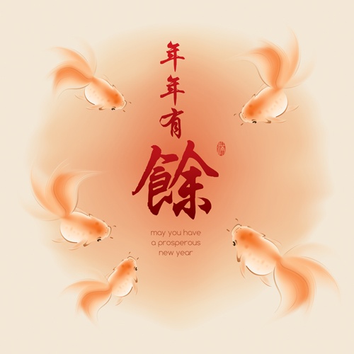 Fisch jedes Jahr mit chinesischem Neujahr Vektor 07 Neujahr Fisch Chinesisch   