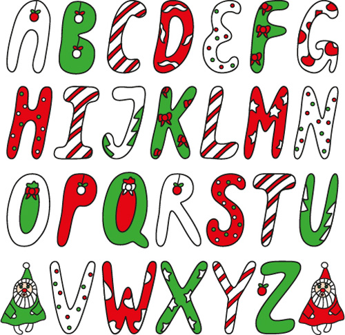 Lustige Weihnachts-Alphabet-Schriftvektor Weihnachten Schrift Lustig alphabet   
