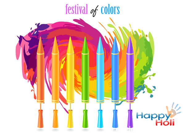 Happy Holi Festival mit farbigem Hintergrundvektor 11 holi happy festival Farbe   