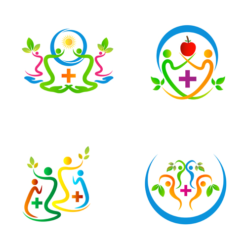 Famille de soins de santé abstrait logos vecteur soins santé logos famille Abstrait   