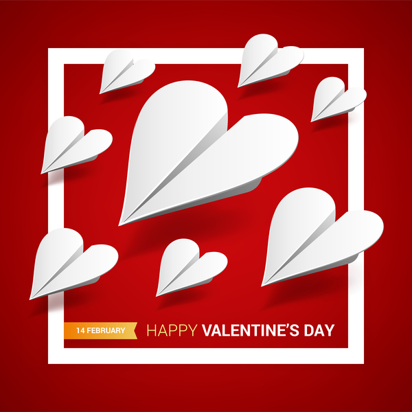 バレンタインデーカードベクトルを持つ心臓航空機07 航空機 日 心 バレンタイン カード   