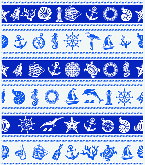航海要素青シームレスパターンベクトル06 航海 パターン シームレス   