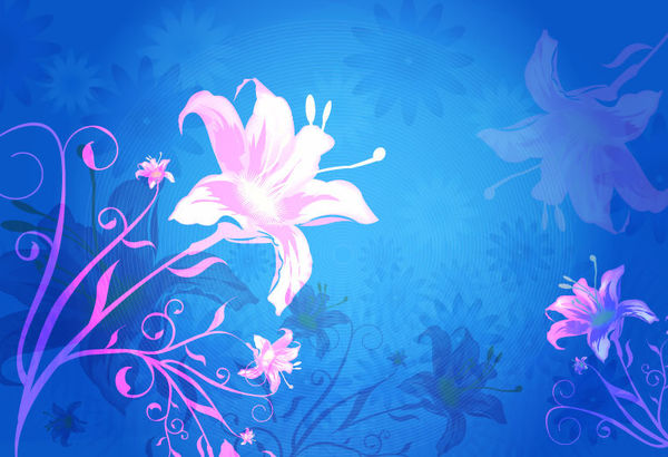 Rosa Blume mit blauem Traumgrunderwerb-Vektor Traum pink Blume Blau   
