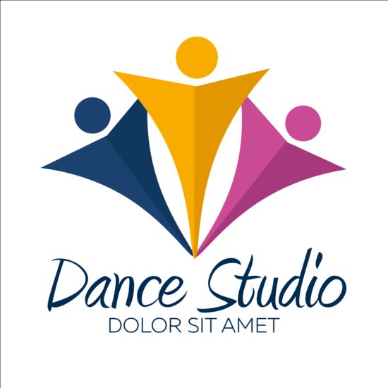 Set von Dance Studio Logos Design Vector 06 Tanz studio logos   