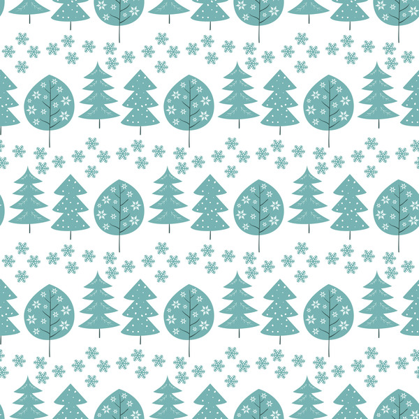 Flocon de neige avec arbre de Noël vecteur seamless pattern 05 sans soudure Noël modèle flocon de neige arbre   
