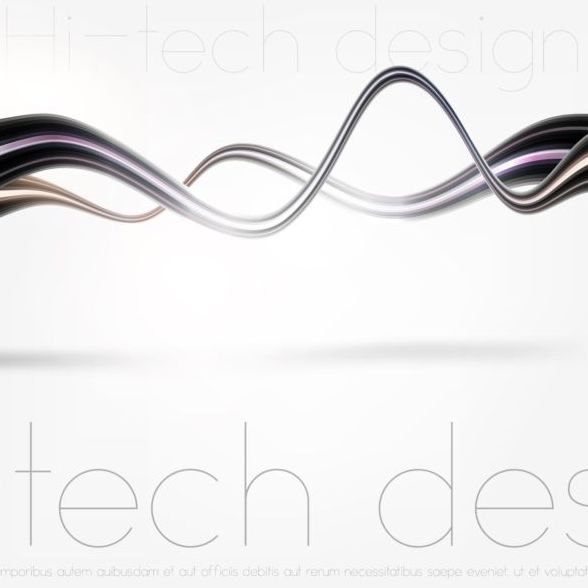 技術の波状の抽象的なイラストベクトルデザイン09 波状 抽象的 ハイテク   