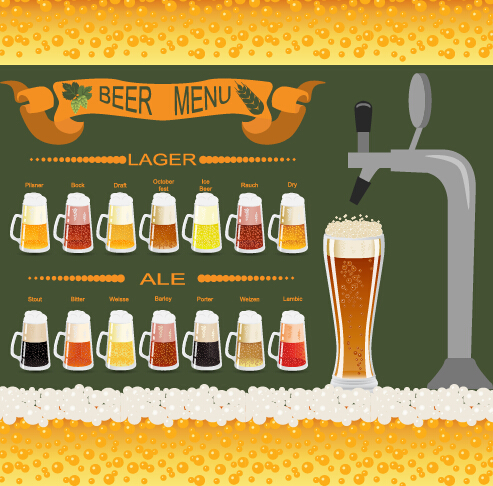 Vektor-Bier-Menü kreative Design-Grafik 02 menu Kreativ Grafik Bier   