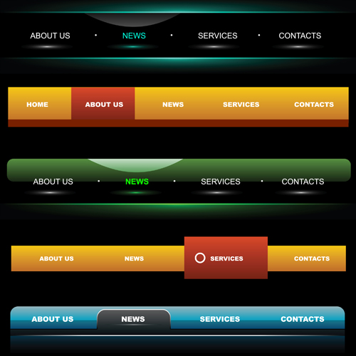 Websites menüs Vektormaterial gesetzt 03 web menu material   