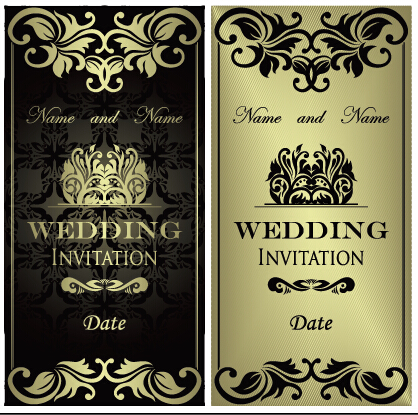 invitations de mariage floral luxueux vector design 03 mariage luxueux invitation floral   