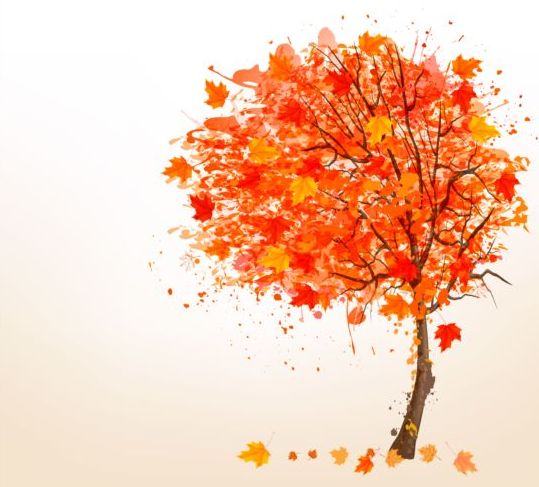 Herbstblätter mit Baumvektorhintergrund Hintergrund Herbst Blätter Baum   