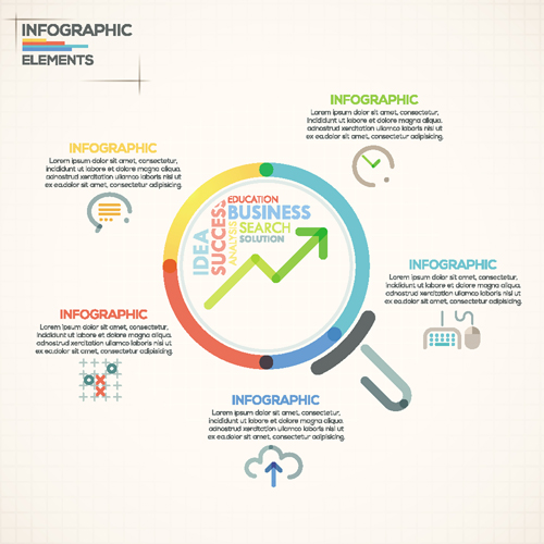 Beige Infografie-Elemente Business Schablone Vektor 07 Vorlage Infografik Elemente business beige   