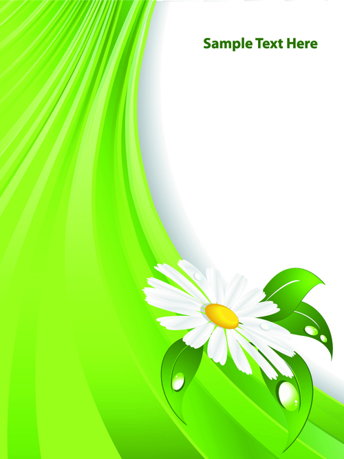 Leuchtgrüner Hintergrund mit Blumenvektor 02 Hintergrund grün Blume   