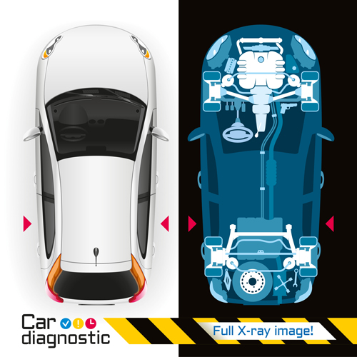 Autodiagnostik Business-Vorlage Vektordesign 04 Diagnose Business-Vorlage business auto   