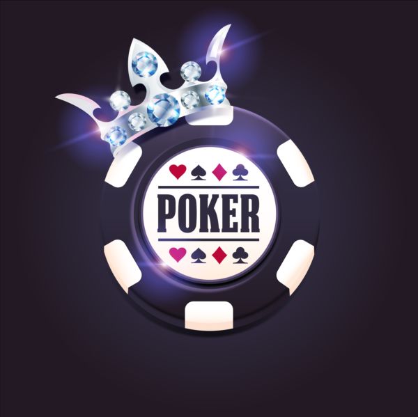 Jetons de poker de casino avec le vecteur de couronne de diamant poker Diamant Couronne chips casino   
