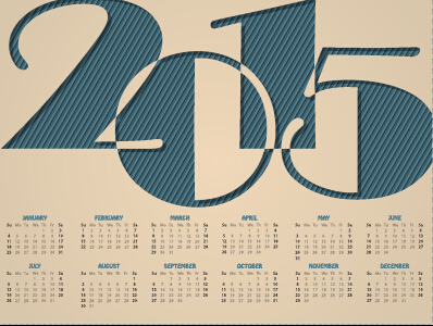 Classique 2015 calendrier vector design Set 01 Classique calendrier 2015   