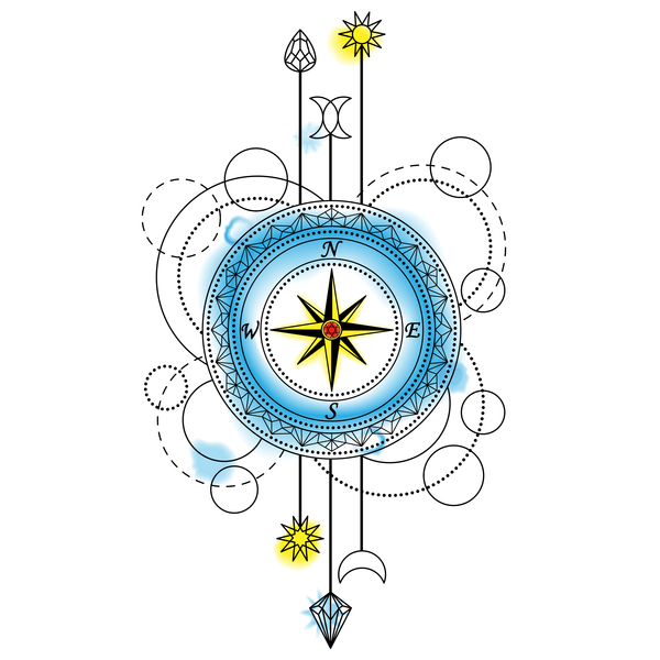 Kompass mit dekorativem Illustrationsvektor Kompass dekorativ   