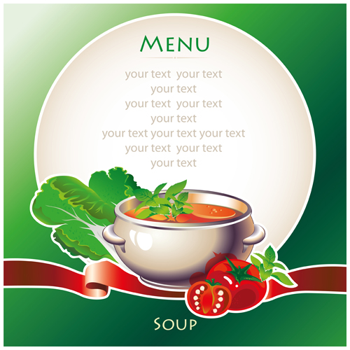 Le menu créatif de la soupe couvre le matériau vectoriel soupe menu matériel vectoriel Créatif   