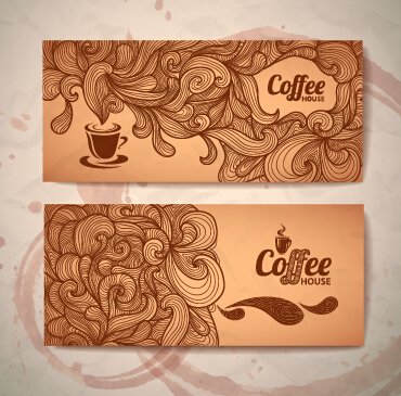 Cartes de café délicates Design vecteur matériel 01 matériel vectoriel cartes carte cafe   