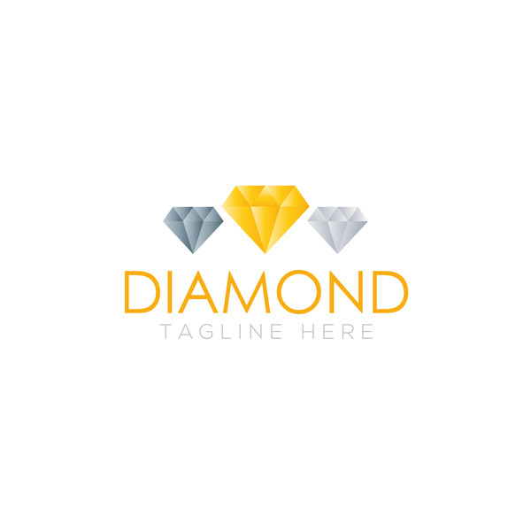 ダイヤモンドロゴデザインベクトルセット03 ロゴ ダイヤモンド   