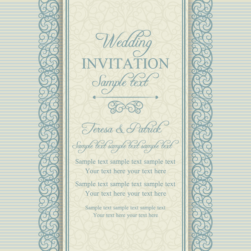 Floral fleuri mariage invitation cartes vecteur ensemble 08 mariage invitation floral fleuri cartes d’invitation cartes   