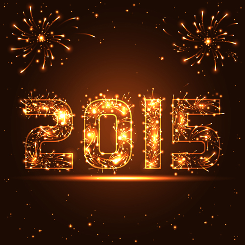 Glühendes Neujahr 2015 Urlaub Hintergrundvektor Hintergrund glowing 2015   