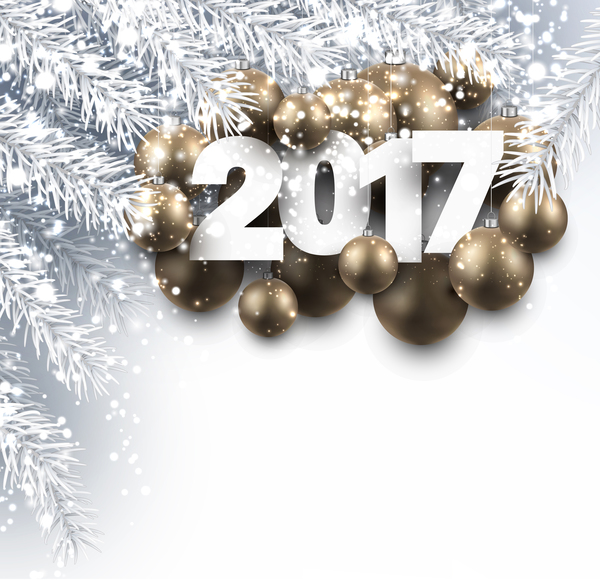 Goldene Weihnachtsbausteine mit 2017 neuem Jahr glänzenden Hintergrundvektor 02 Weihnachten Neu Jahr gold glänzend baumelt 2017   