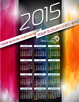 Grille calendrier 2015 avec fond Abstrait vecteur 01 grille calendrier arrière plan 2015   