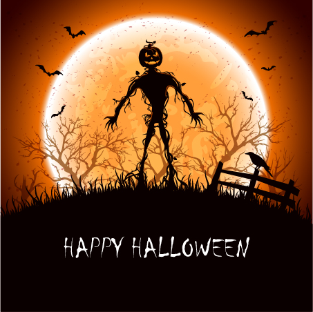 Nuit d’Halloween avec le matériel de vecteur de monstre nuit monstre halloween   