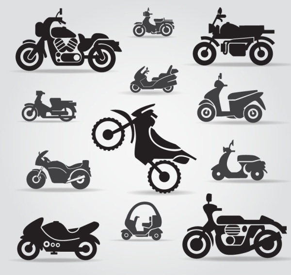 Motorrad-Silhouette-Design-Vektor-Set silhouette Motorrad   