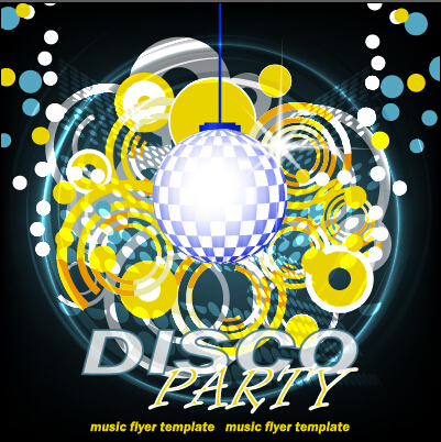 Musique disco Party Flyer Design vecteur matériel 03 musique matériel vectoriel flyer fête   