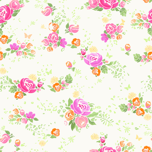Fleur rose vecteur seamless pattern 01 sans soudure rose motif fleur   