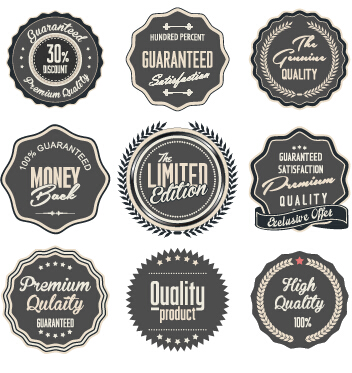 Label de qualité avec badge style vintage vecteur 08 vintage style vintage qualité étiquette badge   