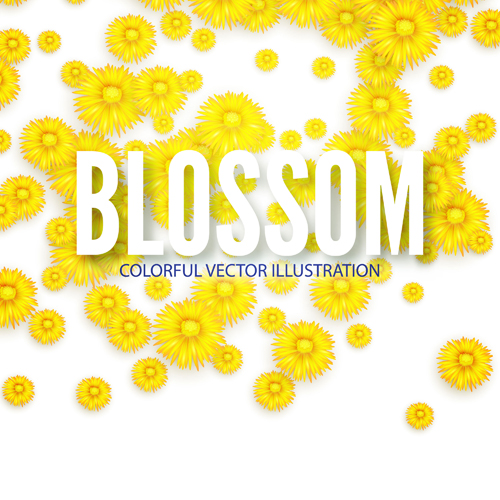 Jaune fleurs BLOSSON fond vecteur 06 jaune fond fleurs blosson   