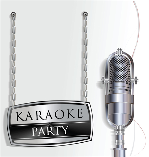 Karaoke-Party mit Mikrofon-Plakatvektor Telefon poster Mikrofon karaoke   