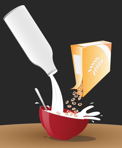 Milch mit Getreidevektorgrafik 02 Milch Grafik Getreide   