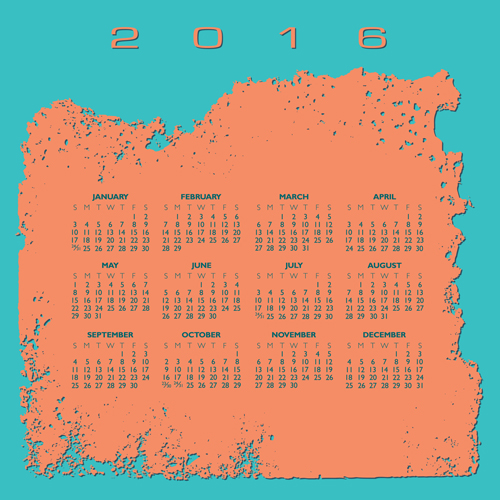 2016 calendriers grunge vecteurs grunge calendriers 2016   