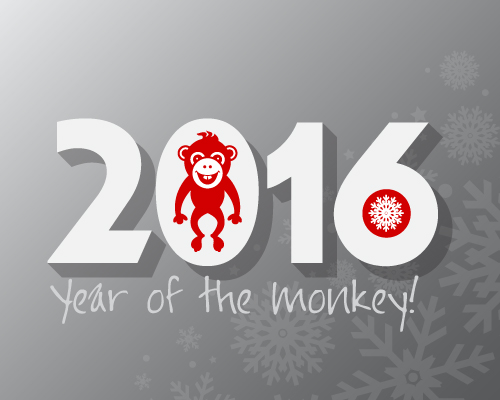 2016 Jahr des Affen-Vektormaterials 06 Jahr Affe 2016   