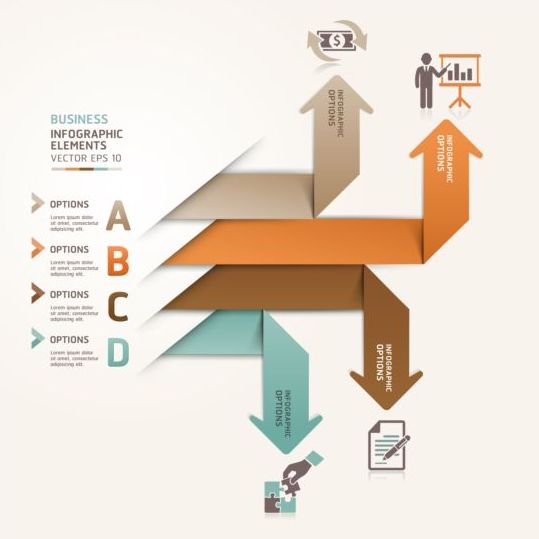 Flèche abstraite éléments infographics vecteur matériel 07 travail rôles Entreprise   