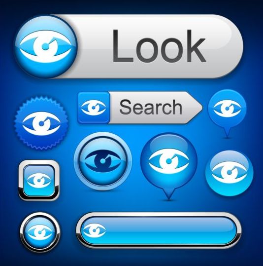 Anwendungen Websites blaue Buttons Vektor-Set 01 websites buttons Blau Anwendungen   