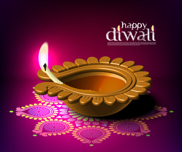 Beaux fonds Diwali heureux vecteur 02 heureux fond Diwali beau   