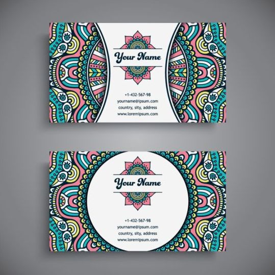 Visitenkarte mit ethnischem Mustervektor-Set 15 pattern ethnic card business   