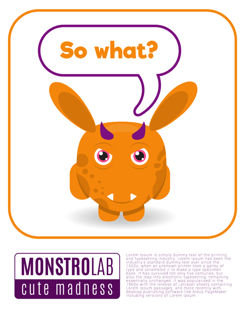 Cartoon-Wahnsinns-Monster mit Textbox-Vektor 16 Wahnsinn text monster cartoon box   