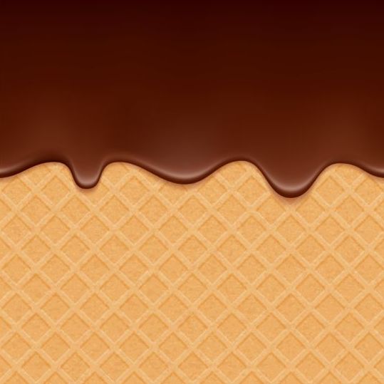 Schokoladen-Tropfen mit Waffeln Hintergrundvektor 02 Waffeln Tropfen Schokolade Hintergrund   