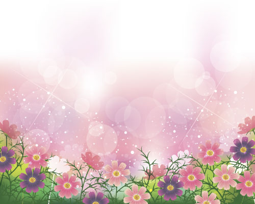 ハレーション背景ベクトル01とかわいい花 花 背景 ハレーション かわいい   