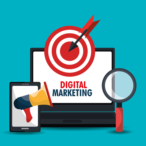 Digitales Marketing Infografie-Vektormaterial 01 material marketing Infografik digital   