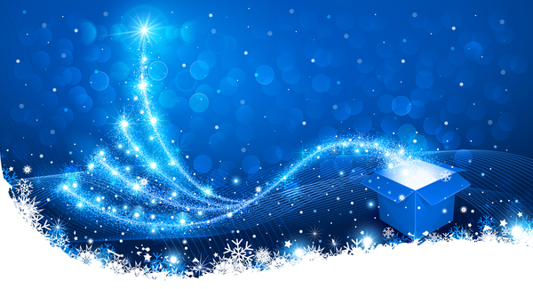 Arbre de Noël de rêve avec le vecteur de fond de Noël bleu 09 rêve Noël Bleu arbre   