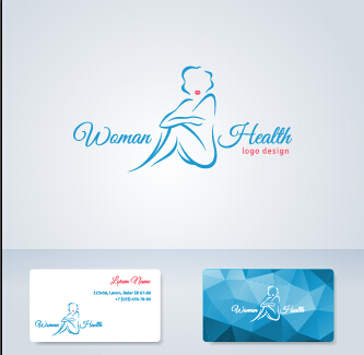 Logo élégant de femme avec des cartes graphiques vectorielles 05 logo femme elegant cartes   