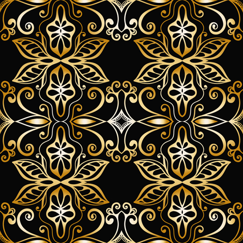 Gold-Ornamente Muster vector nahtlos 08 Ornamente ornament nahtlos Muster gold   