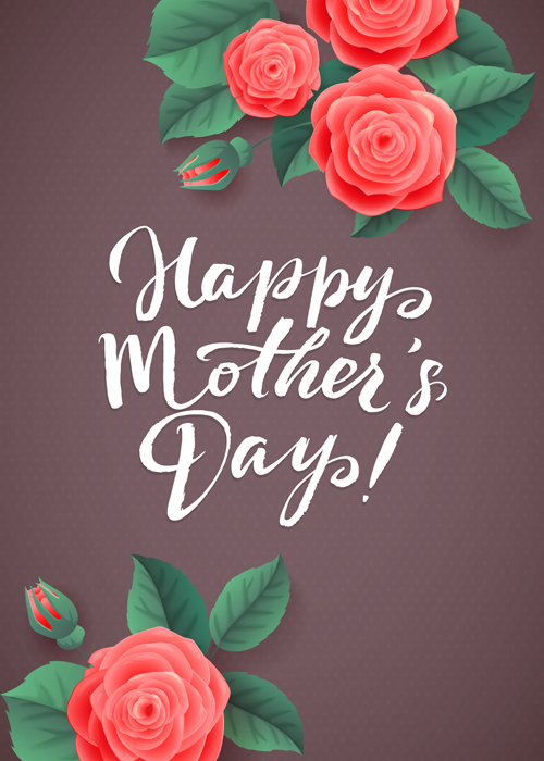 Glückliche Mütter-Tageskarten mit Blumenvektor 04 Mutter es Karten happy Blume   