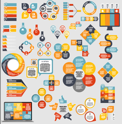 Éléments infographiques matériau vecteur Set 01 matériel infographie elements element   